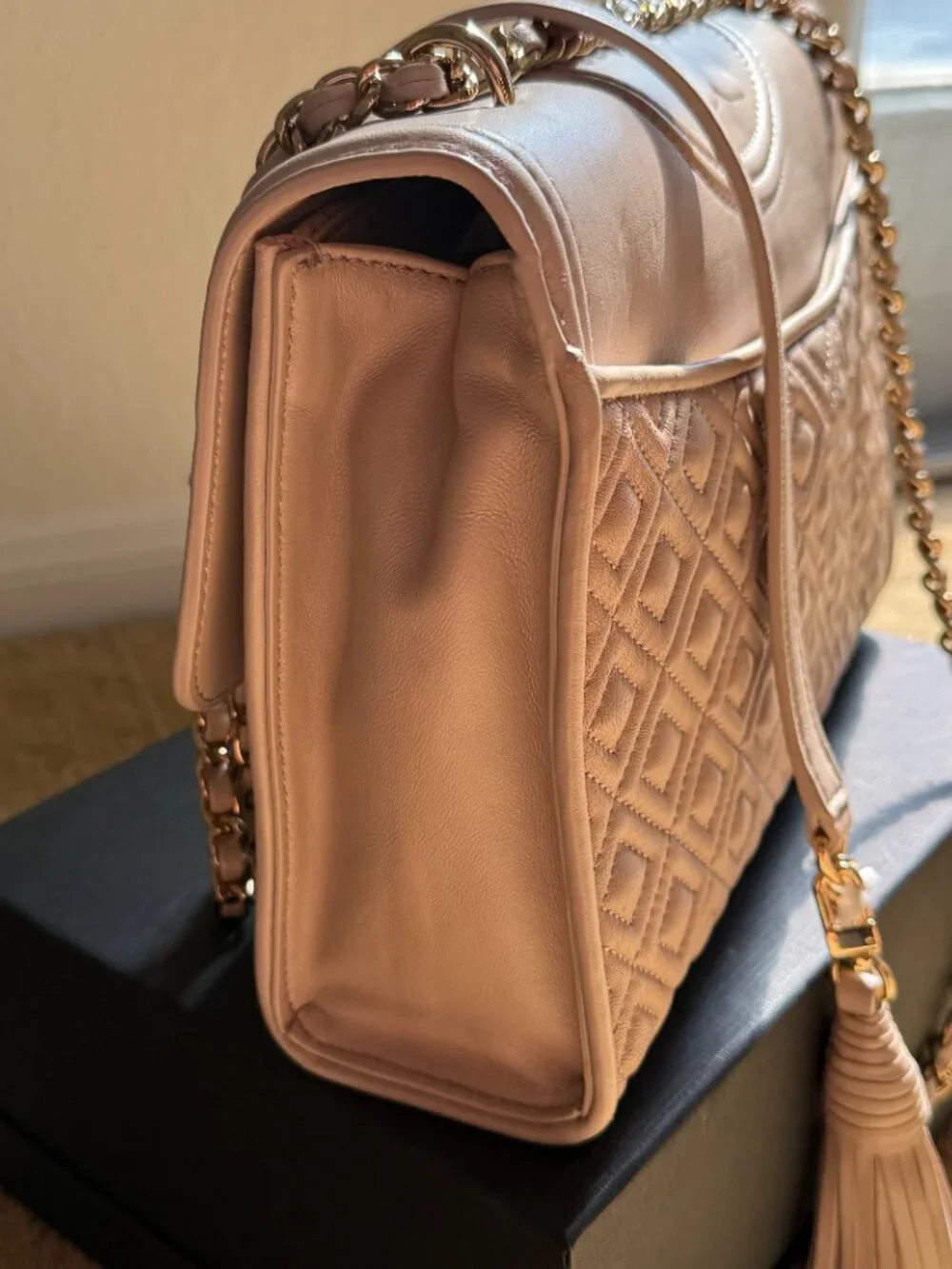 Tory Burch Fleming Cream/Beige Convertible Bag and Wallet
